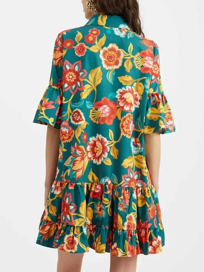 Grace Unique Flora Print Mini Dress