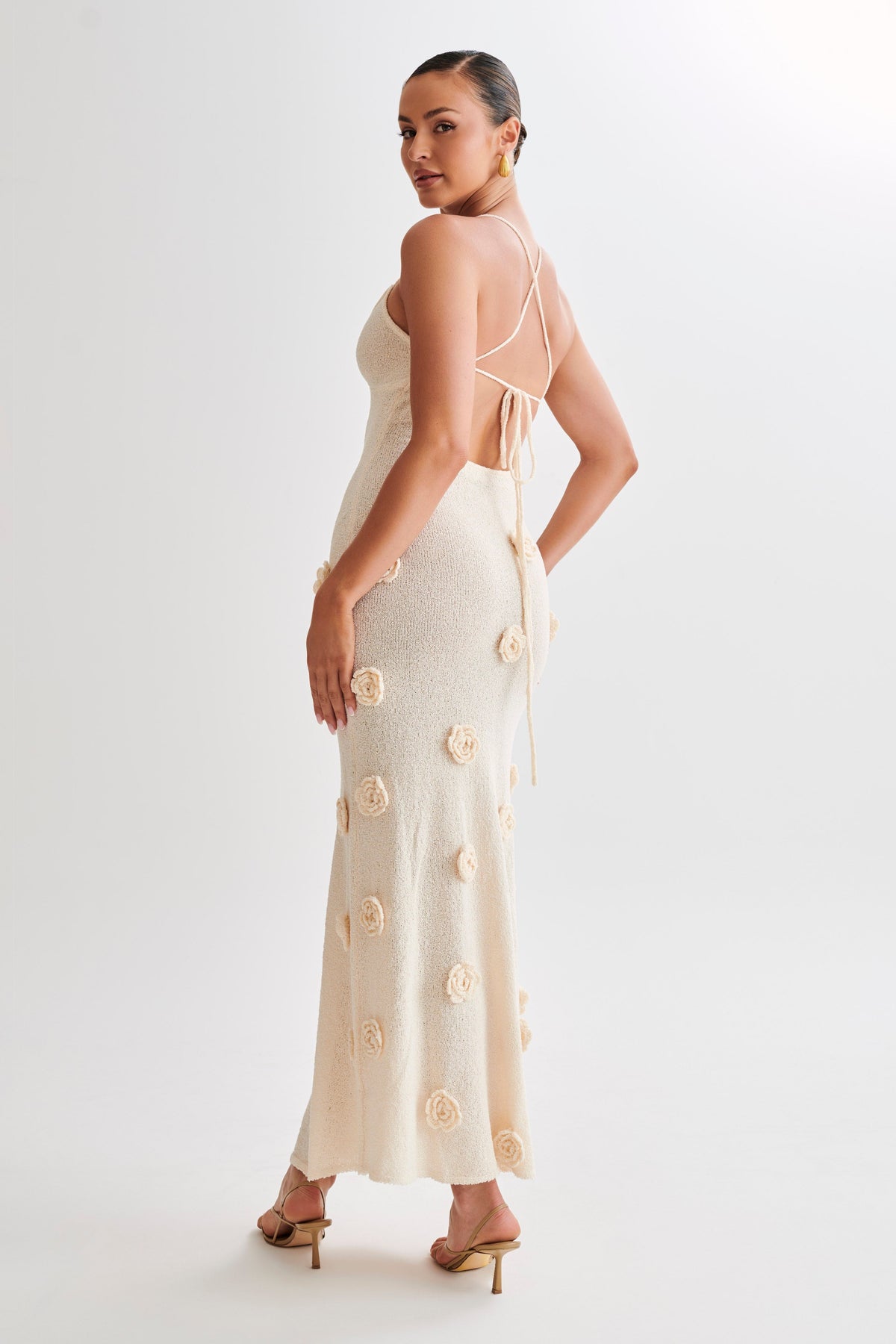 Women's Knit Maxi Dress – Strap Floral Bodycon Beach Cover-Up