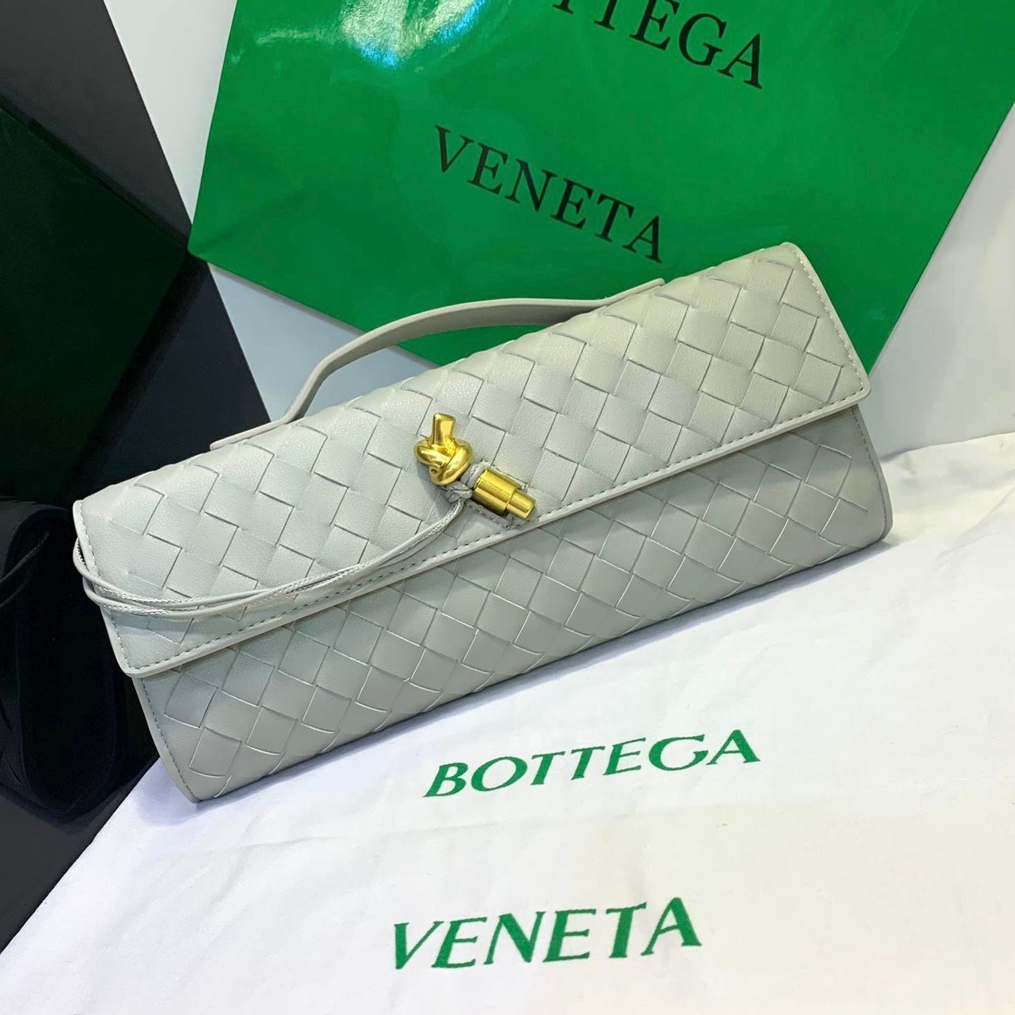 Long Woven Leather Clutch Bag – Serilea Esme