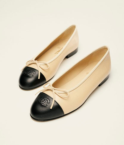The Ballerine Two-Tone Cap-Toe Flats