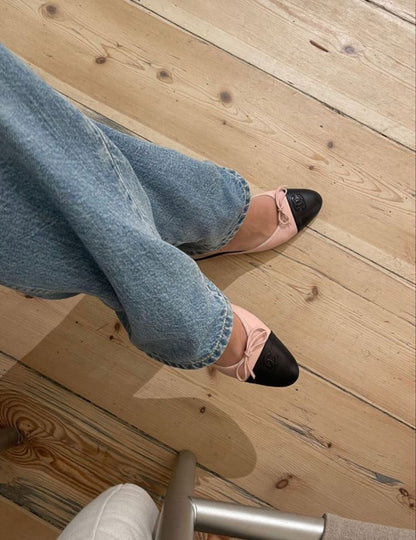 The Ballerine Two-Tone Cap-Toe Flats