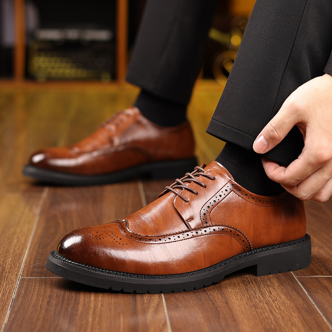 Bristol Brogue Leather Dress Shoes