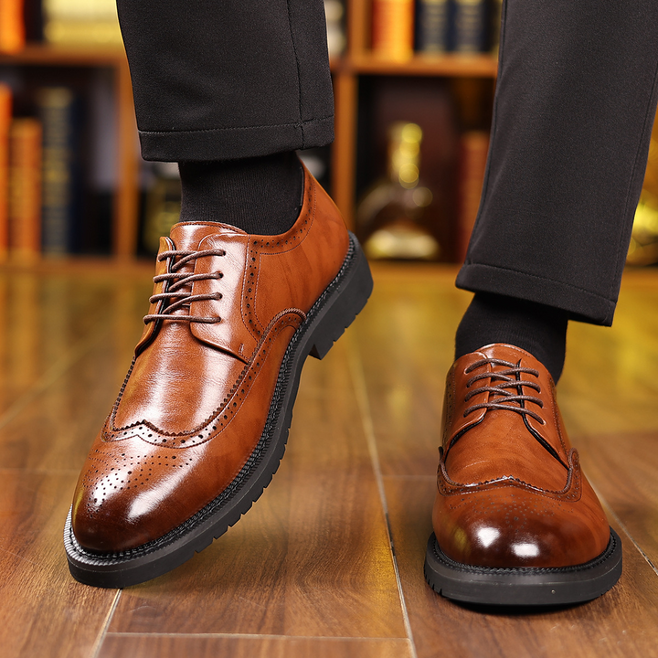 Bristol Brogue Leather Dress Shoes