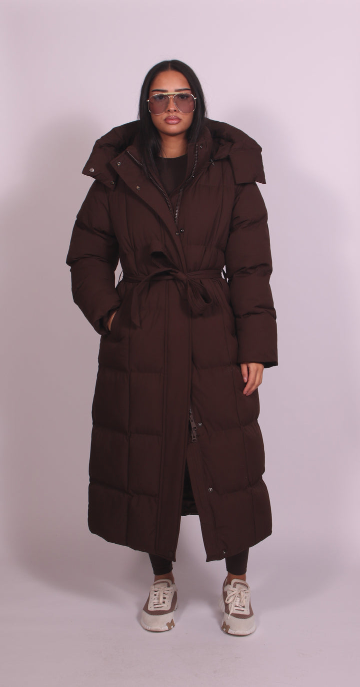 Hooded Puffer Longline Coat