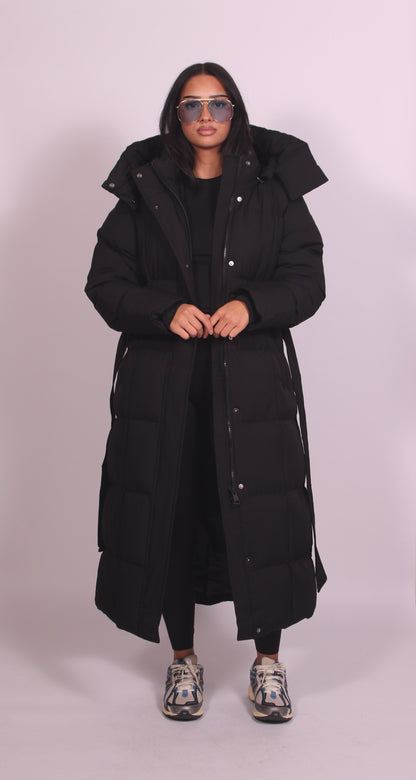 Hooded Puffer Longline Coat