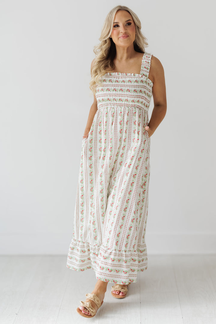 Haley Dress - Red/Off White - FINAL SALE