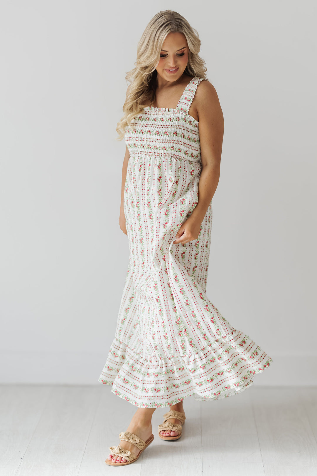 Haley Dress - Red/Off White - FINAL SALE