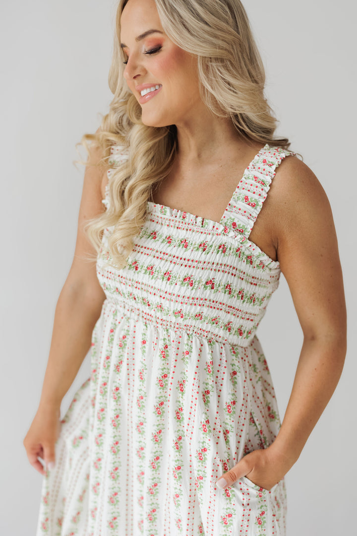 Haley Dress - Red/Off White - FINAL SALE