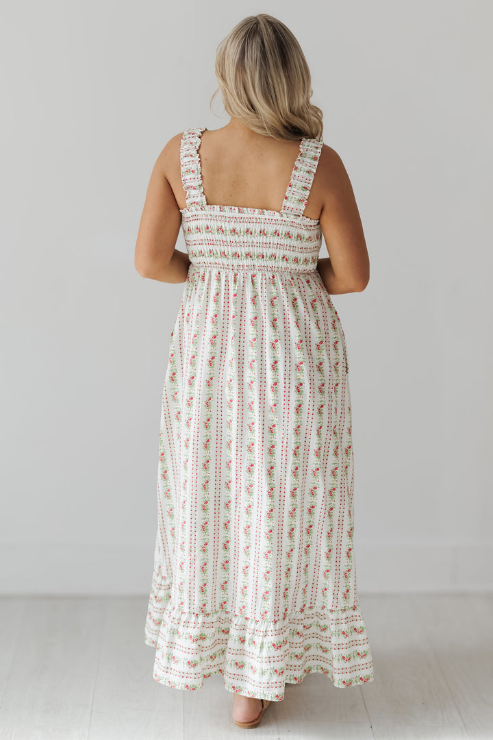 Haley Dress - Red/Off White - FINAL SALE