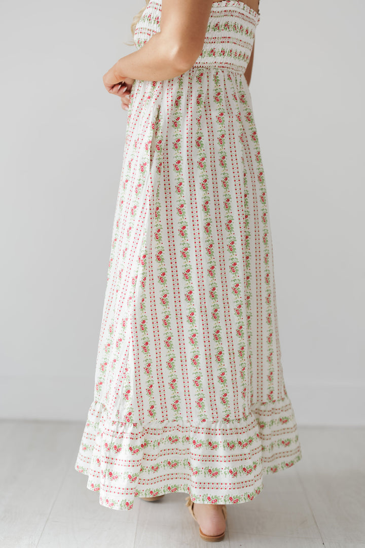 Haley Dress - Red/Off White - FINAL SALE