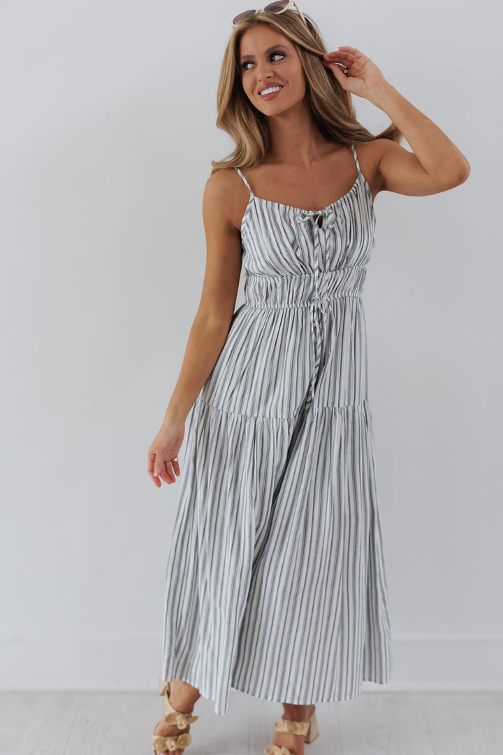 Addison Dress - Dusty Blue - FINAL SALE