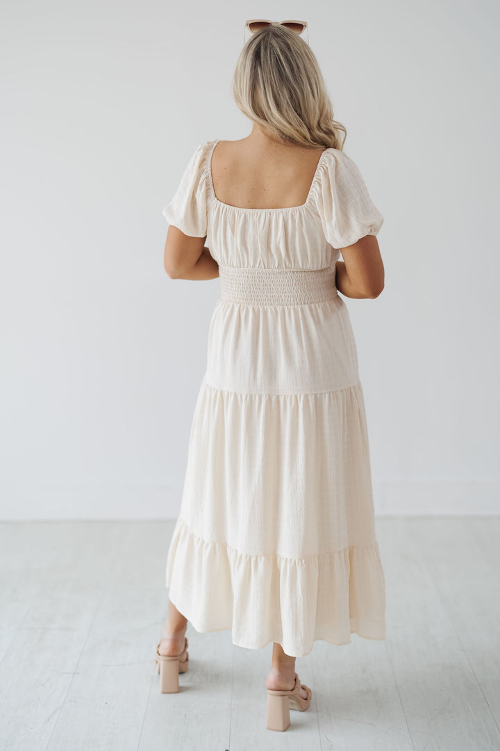 Mariah Midi Dress - Cream