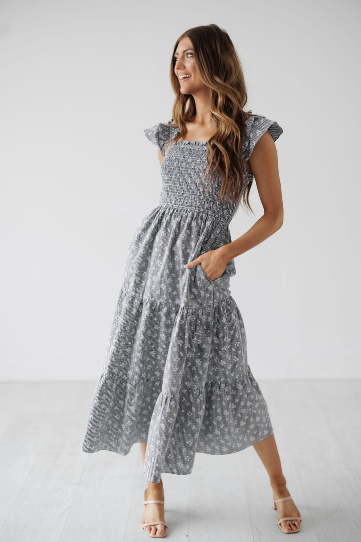 Ainsley Dress - Black/White