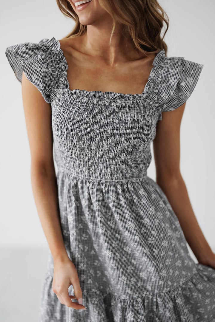 Ainsley Dress - Black/White