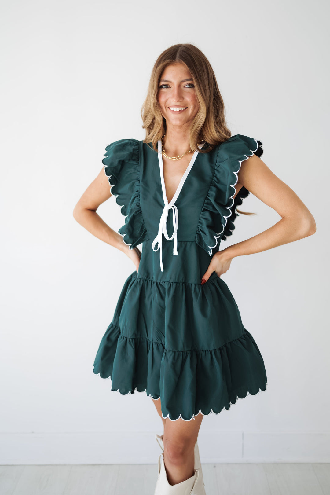 Paisley Dress - Hunter Green - FINAL SALE