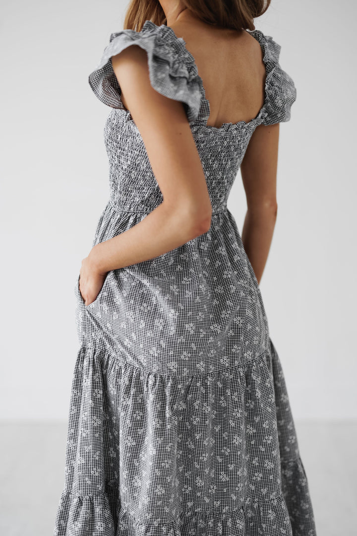 Ainsley Dress - Black/White