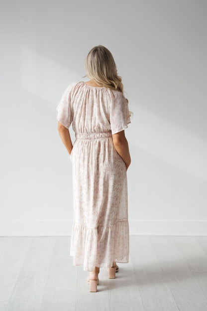 Sophia Dress - Mauve/Cream - FINAL SALE