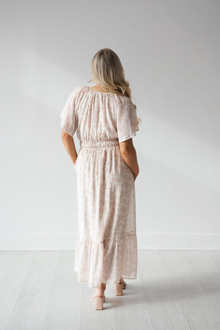 Sophia Dress - Mauve/Cream - FINAL SALE