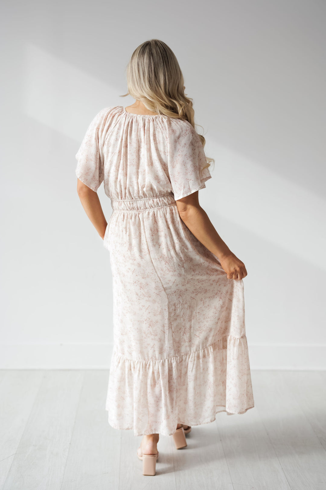 Sophia Dress - Mauve/Cream - FINAL SALE