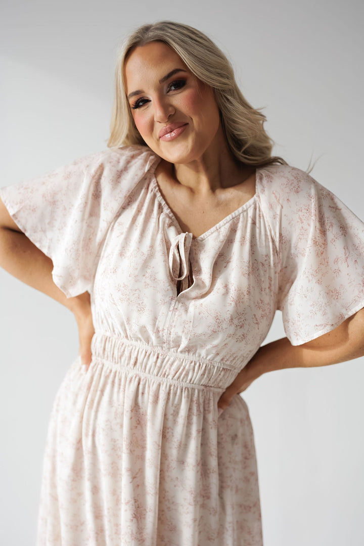 Sophia Dress - Mauve/Cream - FINAL SALE