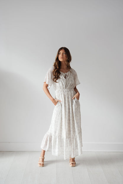 Sophia Dress - Blue/Cream - FINAL SALE