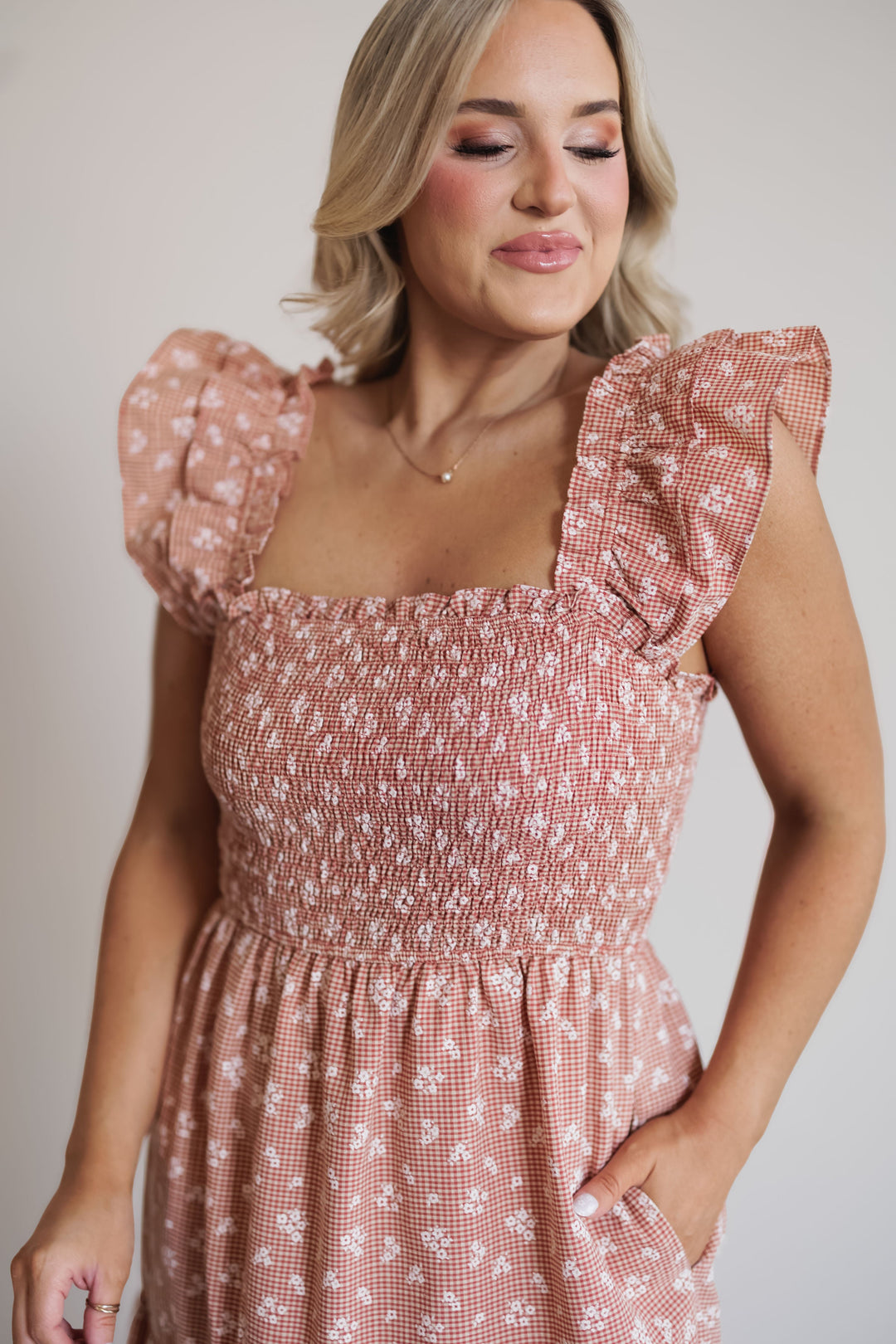 Ainsley Dress - Rust/Natural