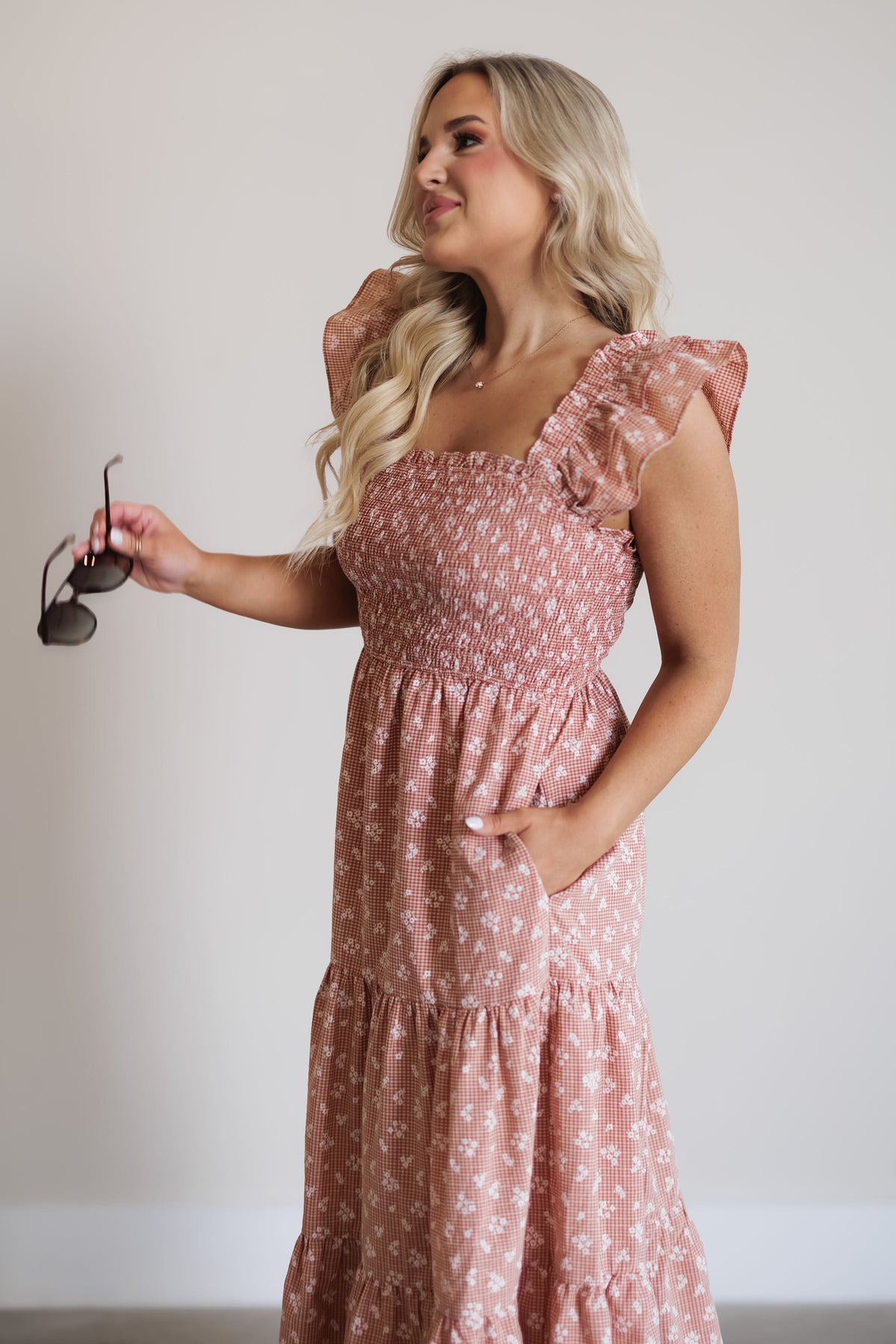 Ainsley Dress - Rust/Natural