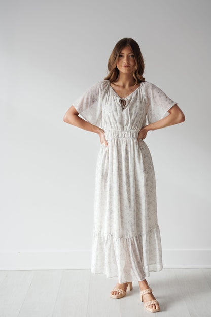 Sophia Dress - Blue/Cream - FINAL SALE