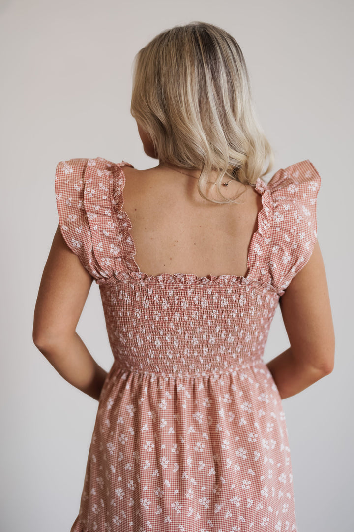 Ainsley Dress - Rust/Natural