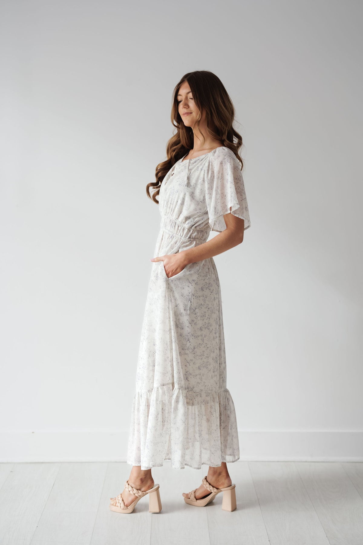 Sophia Dress - Blue/Cream - FINAL SALE