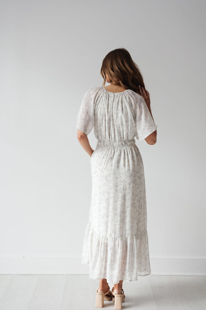 Sophia Dress - Blue/Cream - FINAL SALE