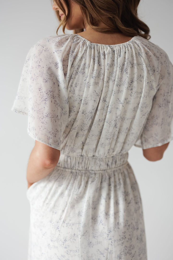 Sophia Dress - Blue/Cream - FINAL SALE