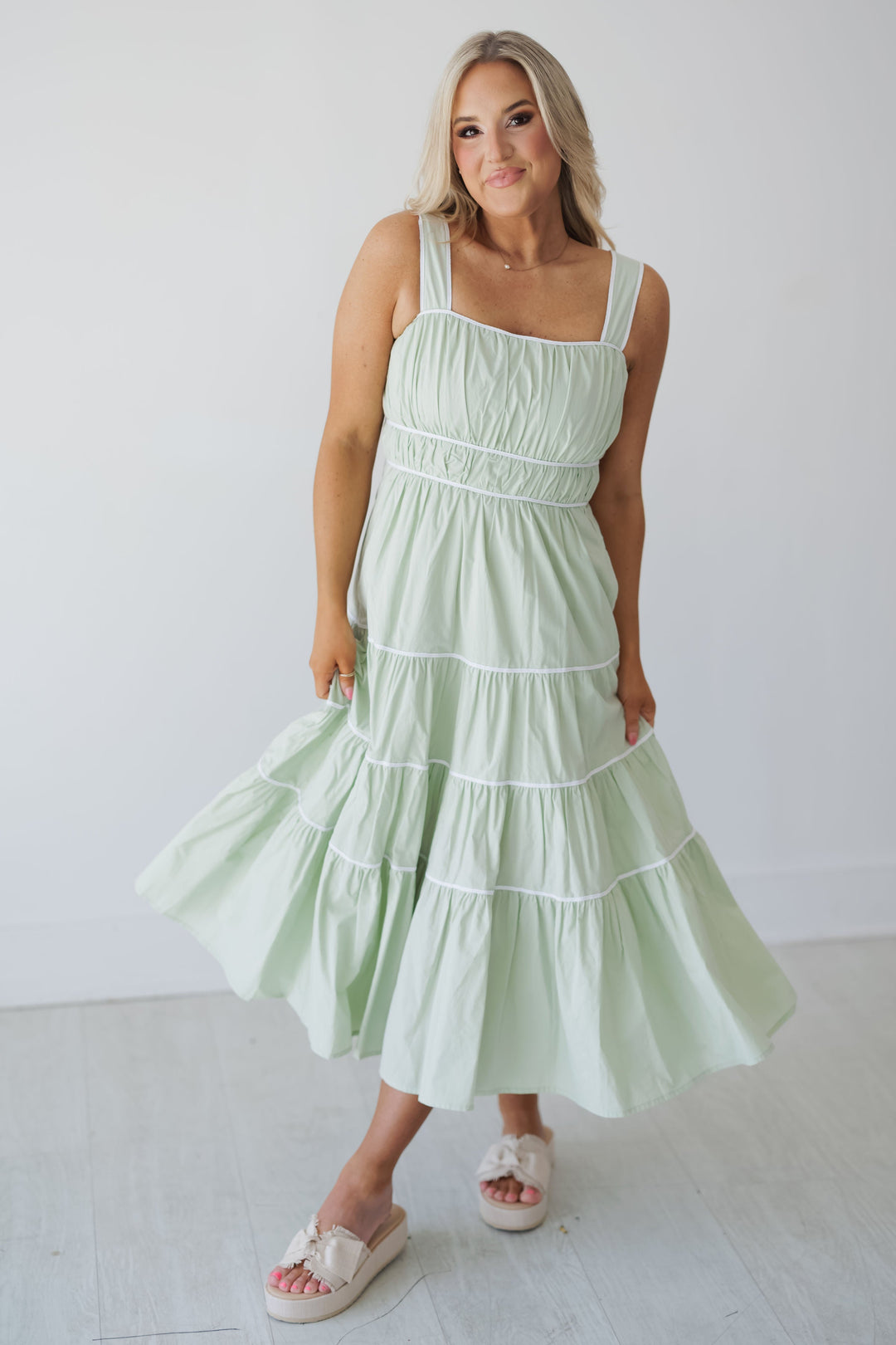 Caroline Dress - Sage