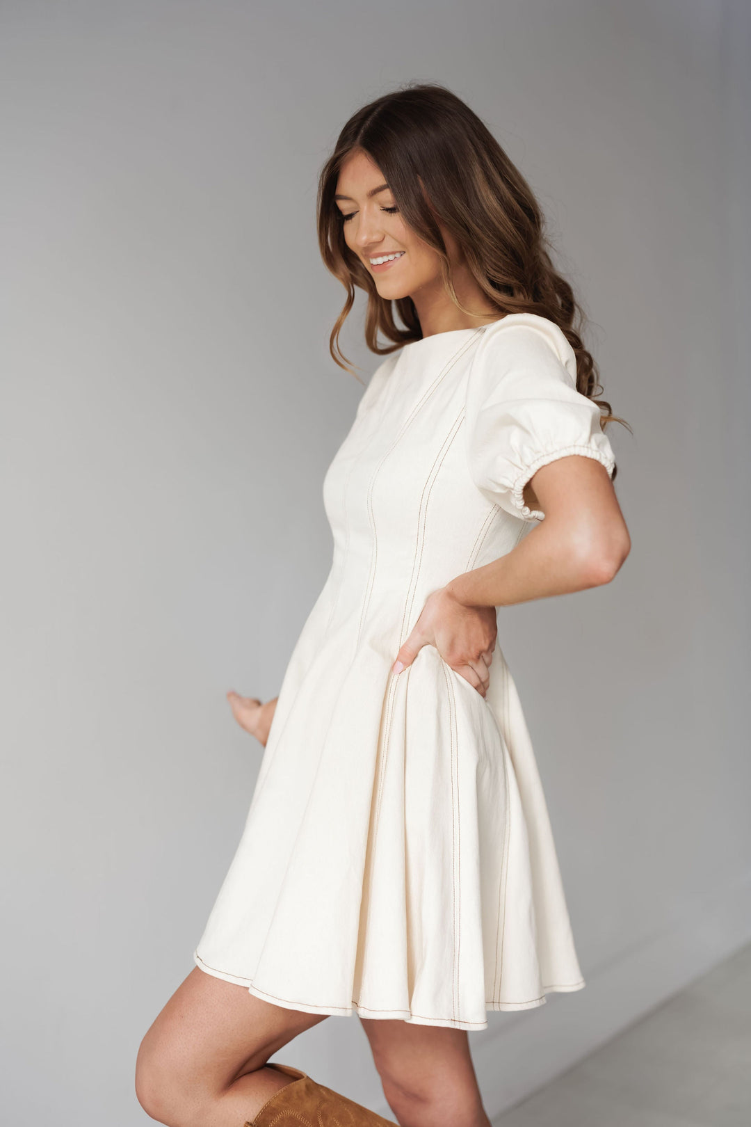 Rachel Mini Dress - Cream