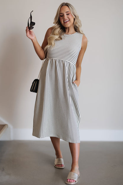 Brynlee Dress - Black/Cream