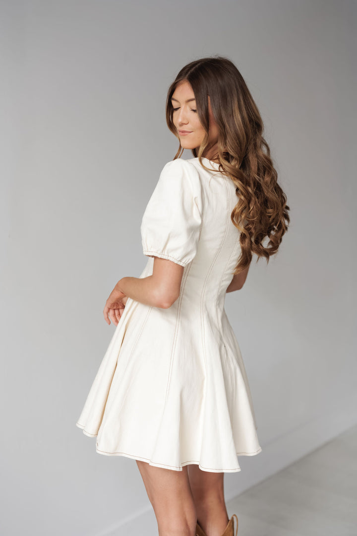 Rachel Mini Dress - Cream