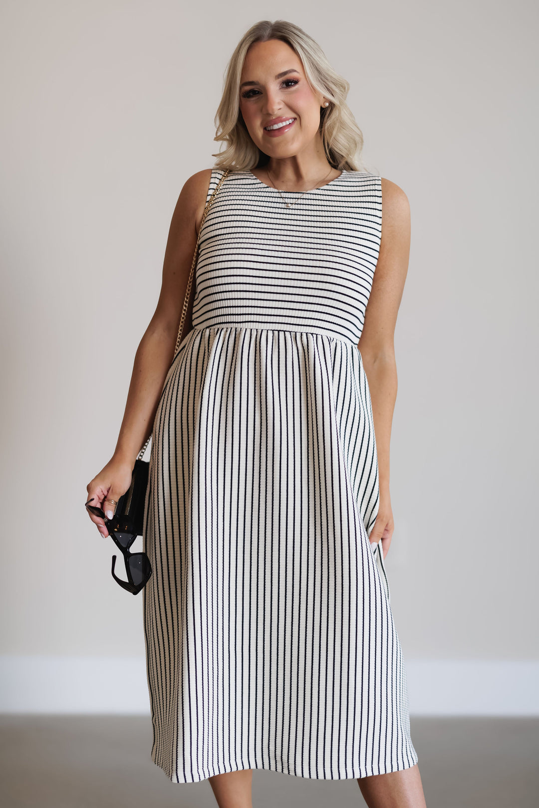 Brynlee Dress - Black/Cream