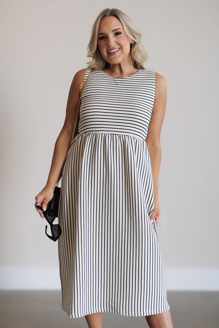 Brynlee Dress - Black/Cream