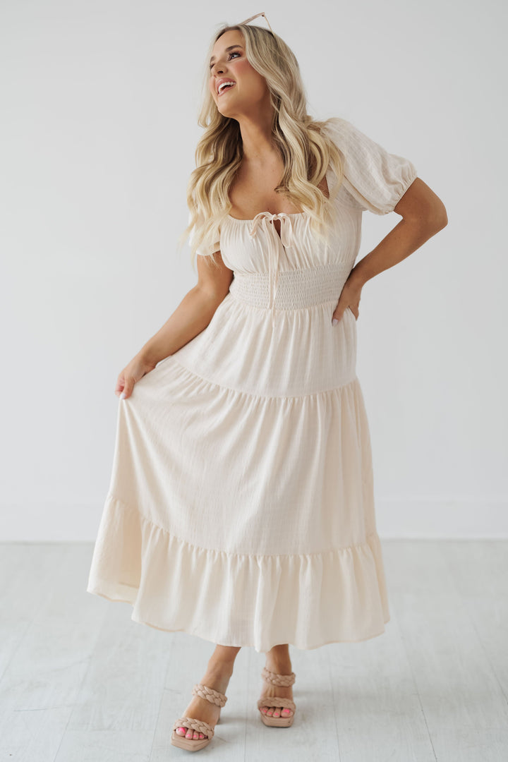 Mariah Midi Dress - Cream