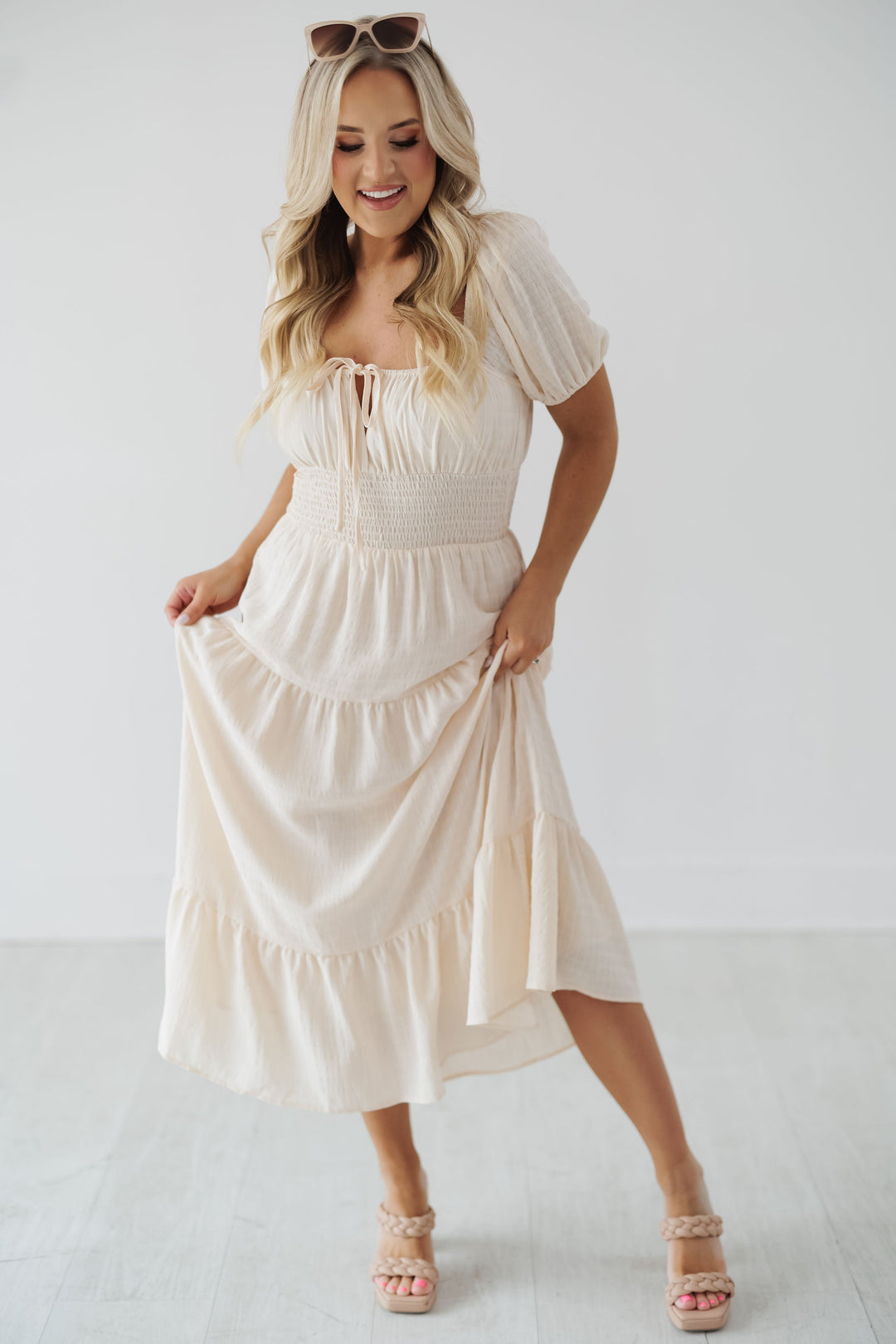 Mariah Midi Dress - Cream