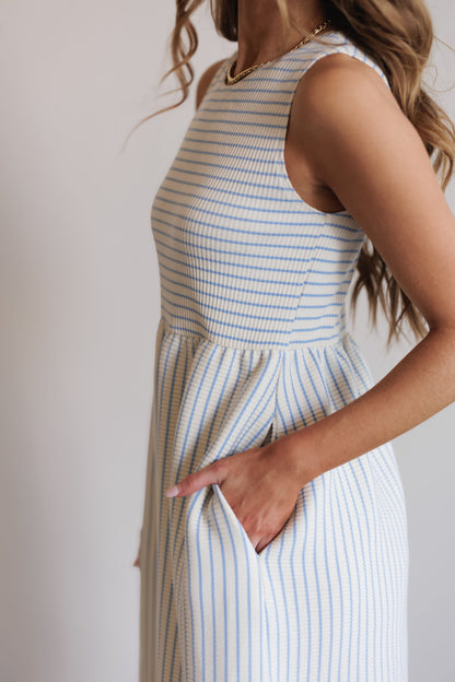 Brynlee Dress - Sky/Cream