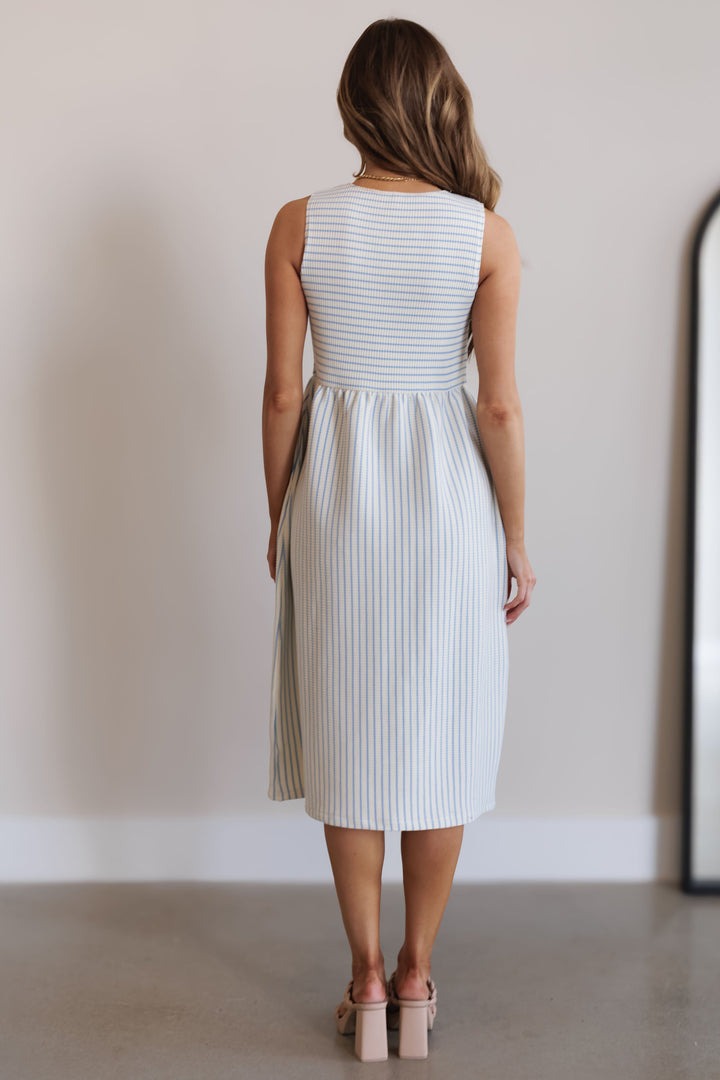 Brynlee Dress - Sky/Cream