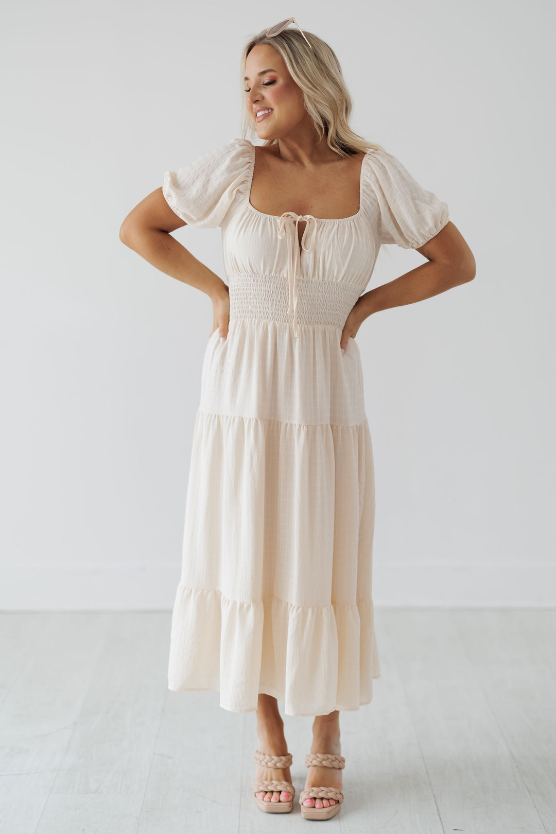 Mariah Midi Dress - Cream