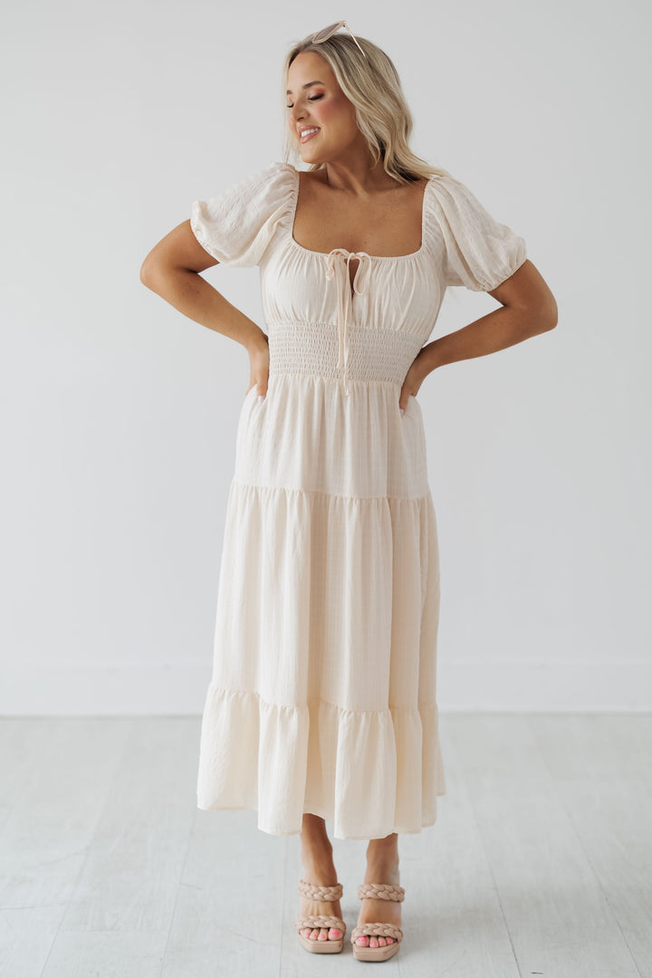 Mariah Midi Dress - Cream
