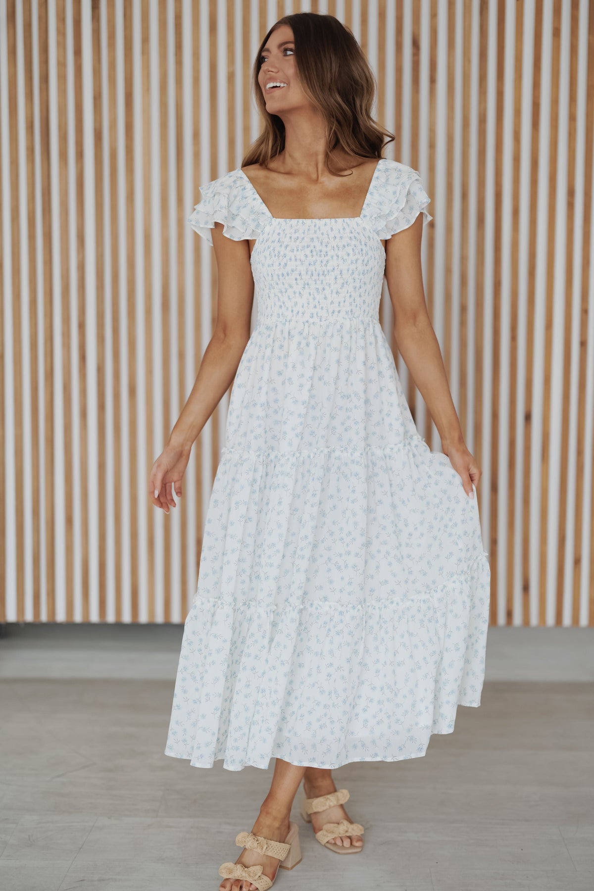Kaia Dress - Dusty Blue