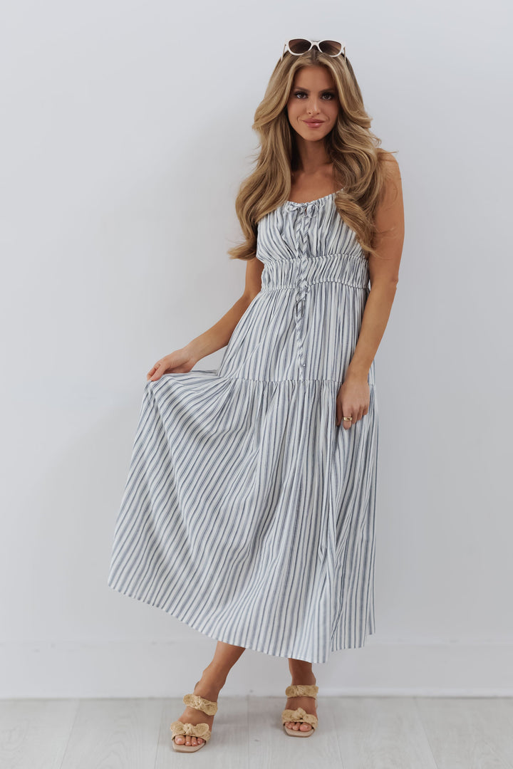 Addison Dress - Dusty Blue - FINAL SALE