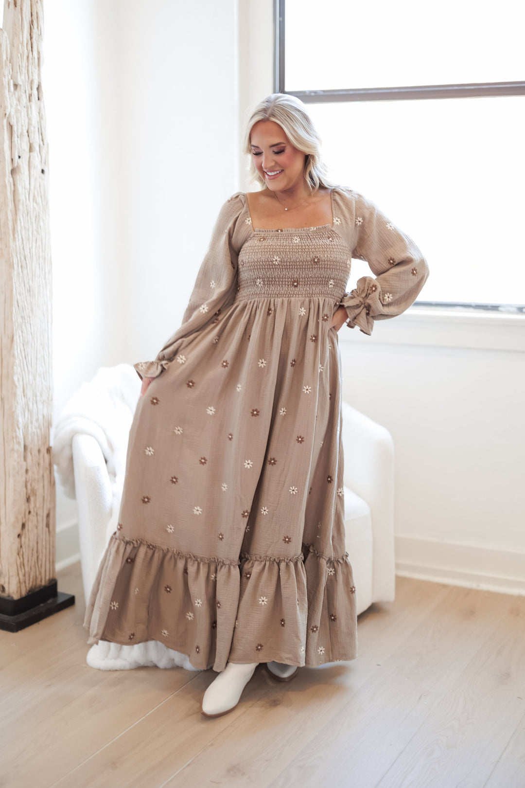 Brooke Dress - Grey Taupe - FINAL SALE