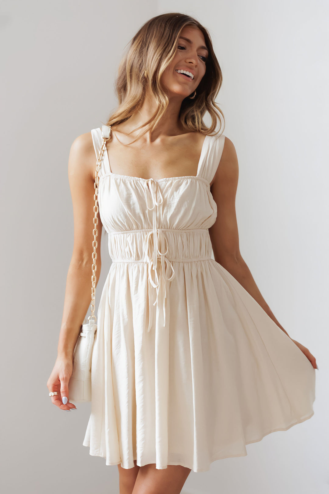 Kelly Mini Dress - Light Khaki