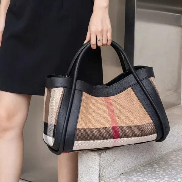 Amelie Canvas & Leather Structured Tote Bag