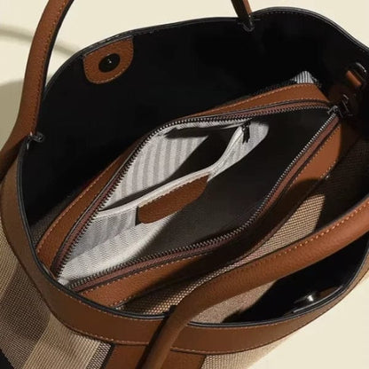Amelie Canvas & Leather Structured Tote Bag